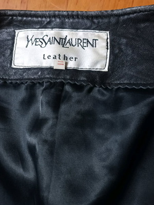 Γιλέκο δερμάτινο YSL vintage σαν καινούργιο, μαύρο, Νο 52