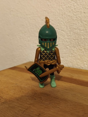 Playmobil green dragon warrior figure used