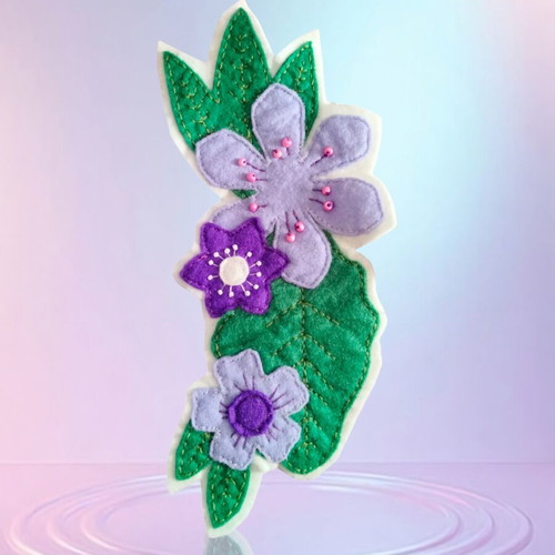 Handmade felt headbands with floral designs