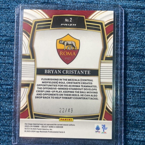 Panini Select Bryan Cristante Roma card numbered 22/49 new
