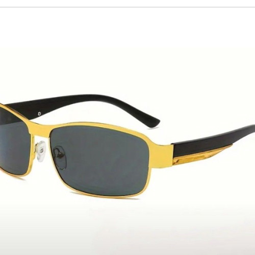 Polarized sunglasses new, men's, metal with yellow gold coating