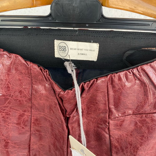 Bsb leather leggings pants new red XS