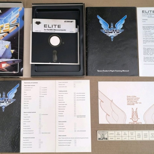 Elite (Acornsoft) for BBC Micro, disk used, complete in box