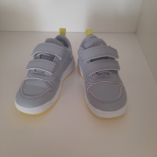 Adidas sports shoes size 23 like new, gray with blue stripes