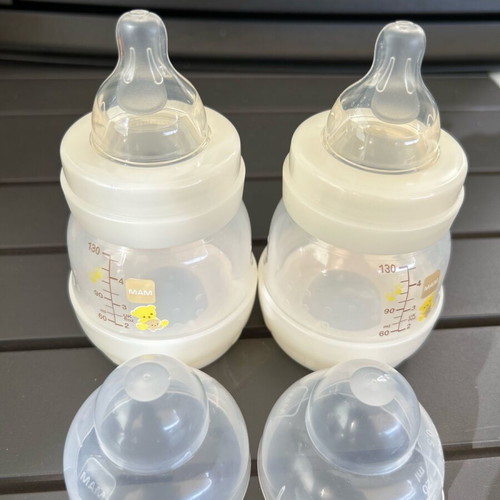 Small baby bottle set used NUK, Avent, MAM with silicone nipples