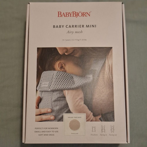 BabyBjörn Mini 3D Mesh Baby Carrier, Pearly Pink