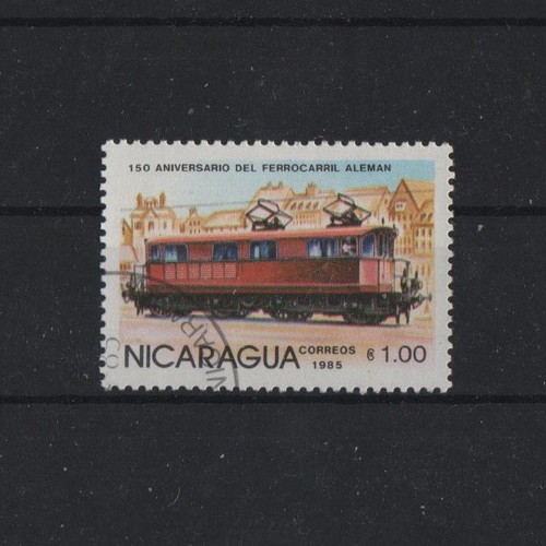 Nicaragua 1982 Stamp like new, steam locomotives and trains