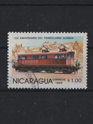 Γραμματόσημο Nicaragua 1982 σαν καινούργιο, ατμομηχανές και τρένα