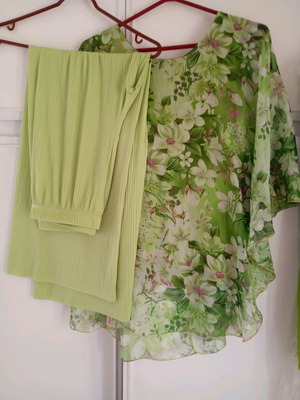 Summer set pants and blouse like new, multicolor, size XL