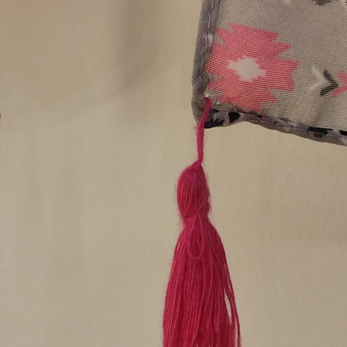 Orchestra Girls Lightweight Scarf Grey and Pink with Tassels like new