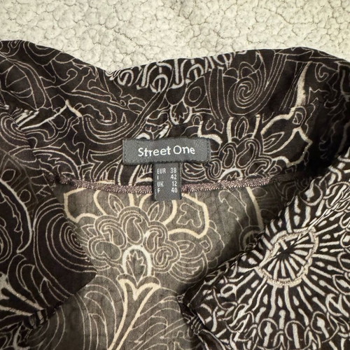 Brown shirt with patterns semi-transparent like new, size M
