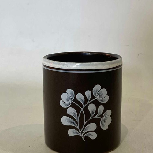 Vintage ceramic German vase used, hand-painted 9.5x8