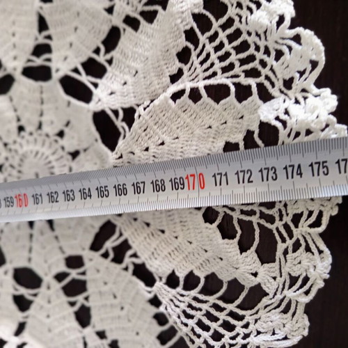 Handmade Crochet Round Tablecloth 176 cm Diameter 100% Cotton New