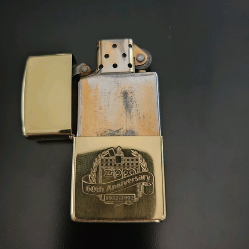 Zippo 60th Anniversary Commemorative Brass used collectible lighter