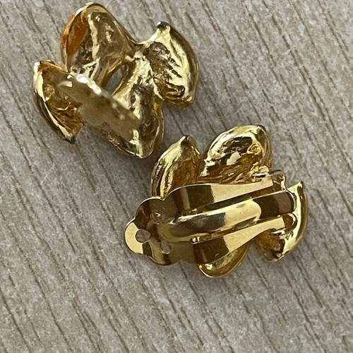 Vintage Clip Earrings New Gold Color