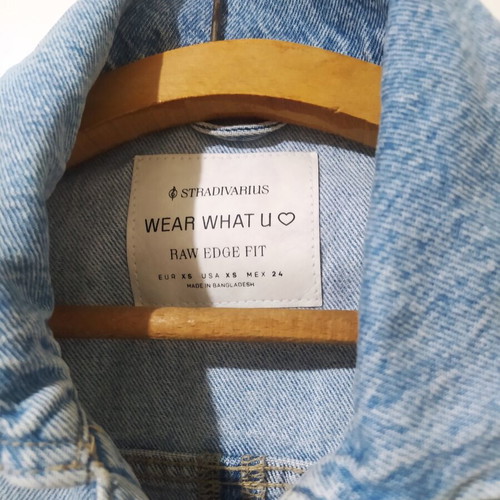 Stradivarius Cropped Jean Jacket XS like new, blue
