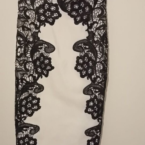 White dress with black lace Paper Dolls like new, size M