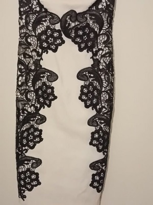 White dress with black lace Paper Dolls like new, size M
