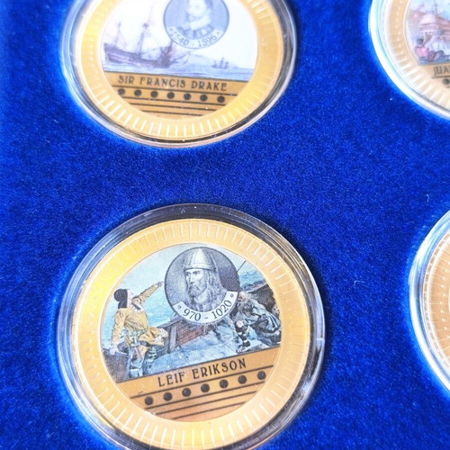 Coin collection new, set of 18 in wooden case with certificate