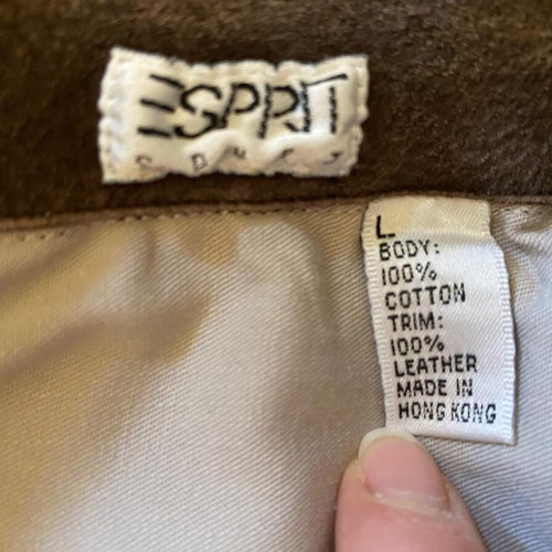 Esprit shirt used with leather collar detail, beige brown