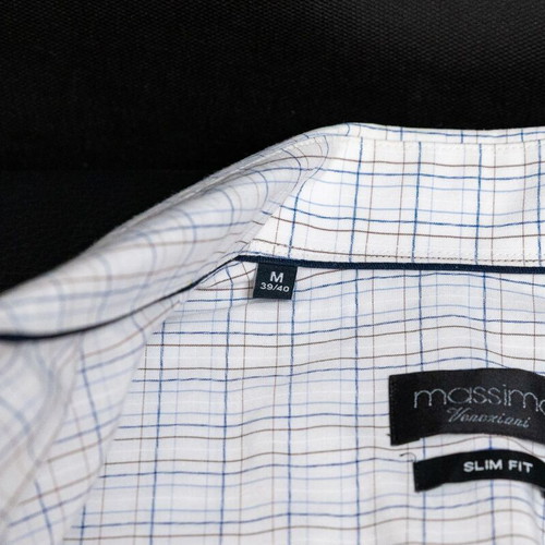 Massimo Veneziani long sleeve shirt white with check pattern