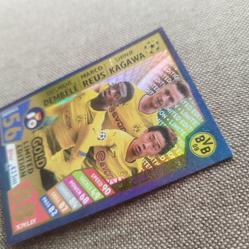 Topps Match Attax UCL 2017/18 Gold Limited Edition Trio Borussia Dortmund card like new