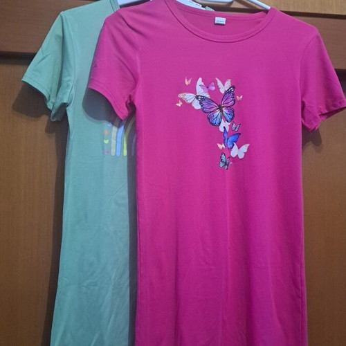 Shein dresses like new, pack of 2, pink and turquoise butterfly print