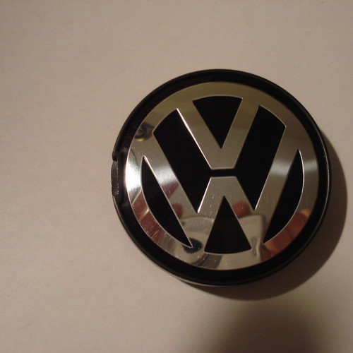 Wheel center caps silver/black, set of 4, 5.5cm
