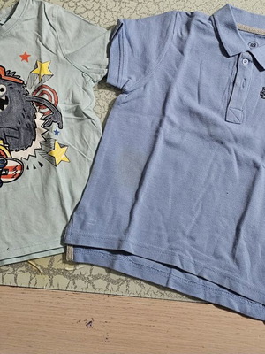 Boys' T-shirts set of 2, like new, sizes 116-122 cm, blue and turquoise