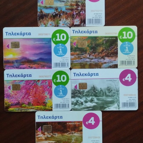 Greek phone cards 2016/17, pack of 6