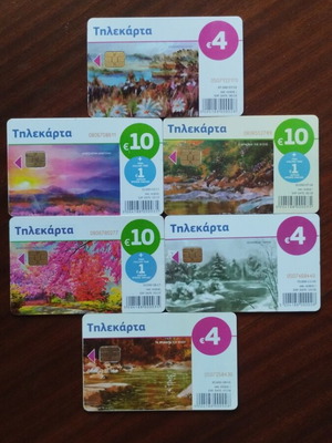 Greek phone cards 2016/17, pack of 6