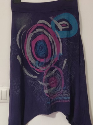 Viscose summer skirt purple JusTop like new, elastic waist