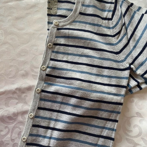 Bershka thin gray cardigan with blue stripes like new, size L