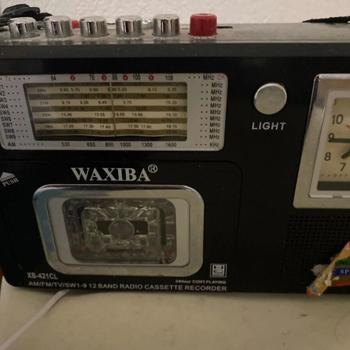 Radio cassette player with clock used