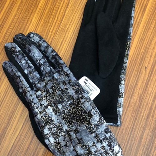 Women's gloves new 2-tone black and gray