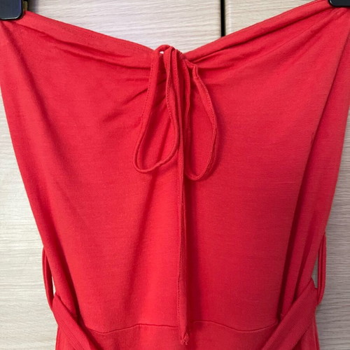 Gestuz coral dress like new, below knee with belt