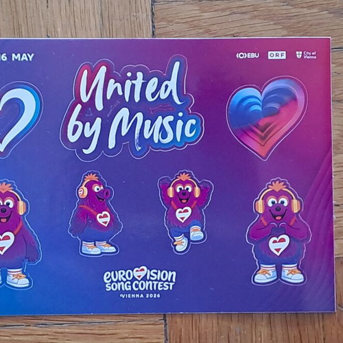 Αυτοκόλλητα μασκότ Auri Eurovision 2026 καινούργια επίσημα συλλεκτικά