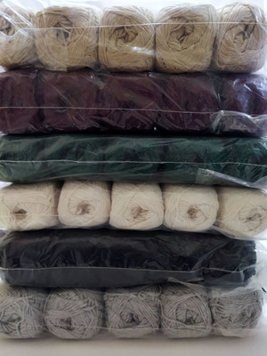 Ayaz Natural Cotton knitting yarn new, pack of 30, mixed colors