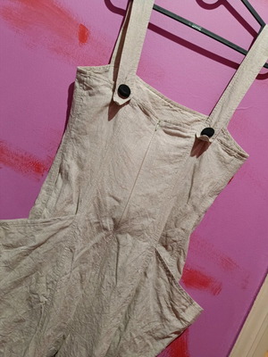 Katerina Karoussos basic linen dress size 1 like new, beige