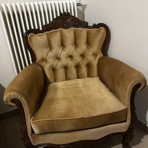 Ludovic style living room set, four-seat sofa, 2 armchairs, 2 chairs