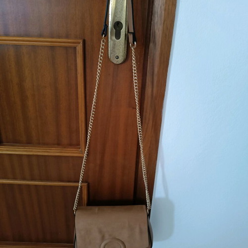 H&M crossbody bag with suede leather and gold chain, like new