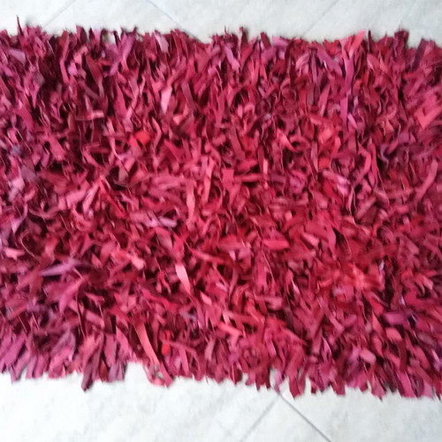 Red leather rug 0.60x1.00 new
