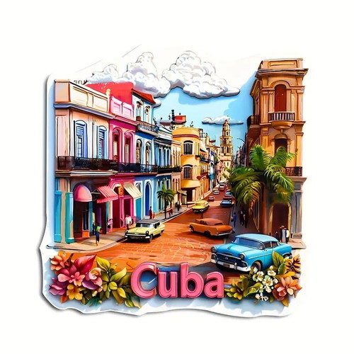 Cuba magnet new, colorful with Havana theme