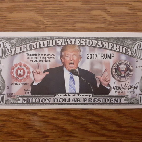 Fake Banknote 1,000,000 Dollars USA Trump Donald President 2017 new