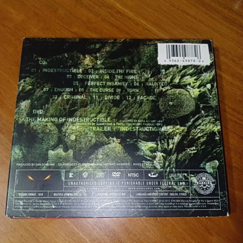 Disturbed Indestructible Digipack CD and DVD like new, metal
