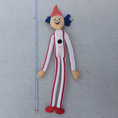 Vintage plush juggler toy, 1980s