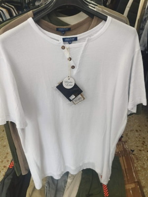 Linen men's short-sleeve shirt with buttons white, sizes 3XL-6XL