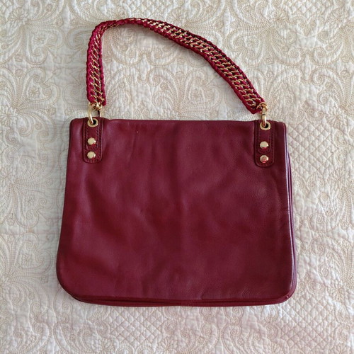 Leather shoulder bag Zara like new, red with gold chain