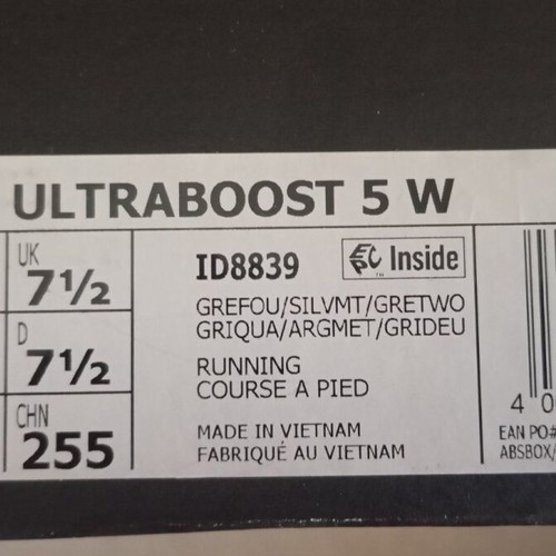Adidas Ultraboost 5 W running shoes, grey/silver, size 41 1/3