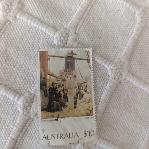 Australia 1977 Stamp like new, $10 Coming South by Tom Roberts